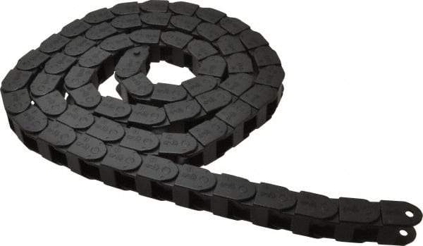 Igus - 6 Ft. Long, Igumid G, Fixed Open Cable and Hose Carrier - 0.59 Inch Inside Width x 0.71 Inch Inside Height, 1.02 Inch Outside Width x 0.91 Inch Outside Height, 1-1/2 Inch Bend Radius - Exact Tool & Supply