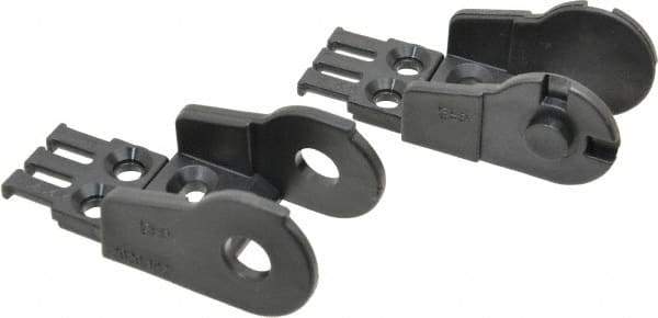 Igus - 1.61 Inch Outside Width x 1.38 Inch Outside Height, Cable and Hose Carrier Plastic Open Mounting Bracket Set - 2.17 Inch Bend Radius, 0.98 Inch Inside Width x 0.98 Inch Inside Height - Exact Tool & Supply