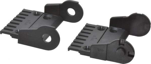 Igus - 2.87 Inch Outside Width x 1.38 Inch Outside Height, Cable and Hose Carrier Plastic Open Mounting Bracket Set - 4.92 Inch Bend Radius, 2.24 Inch Inside Width x 0.98 Inch Inside Height - Exact Tool & Supply