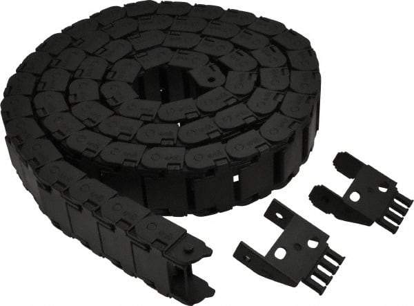 Igus - 6 Ft. Long, Igumid G, Snap Open Cable and Hose Carrier - 1-1/2 Inch Inside Width x 0.67 Inch Inside Height, 1.93 Inch Outside Width x 0.94 Inch Outside Height, 1-1/2 Inch Bend Radius - Exact Tool & Supply