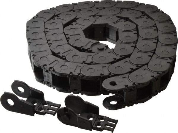 Igus - 6 Ft. Long, Igumid G, Snap Open Cable and Hose Carrier - 0.98 Inch Inside Width x 0.98 Inch Inside Height, 1.61 Inch Outside Width x 1.38 Inch Outside Height, 2.16 Inch Bend Radius - Exact Tool & Supply