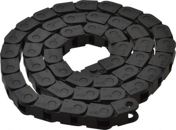 Igus - 3 Ft. Long, Igumid G, Fixed Open Cable and Hose Carrier - 0.2362 Inch Inside Width x 0.41 Inch Inside Height, 0.49 Inch Outside Width x 0.59 Inch Outside Height, 1.1 Inch Bend Radius - Exact Tool & Supply