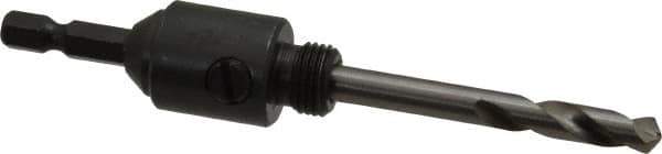 Starrett - 9/16 to 1-3/16" Tool Diam Compatibility, Straight Shank, Stainless Steel Integral Pilot Drill, Hole Cutting Tool Arbor - 1/4" Min Chuck, Hex Shank Cross Section, Threaded Shank Attachment, For SH, DH, CT & D Hole Saws - Exact Tool & Supply