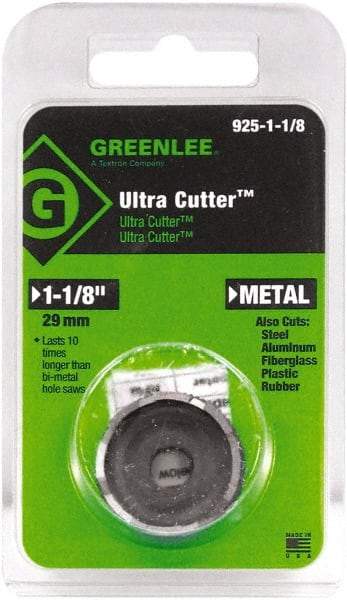 Greenlee - 1-1/8" Diam, 0.53" Cutting Depth, Hole Saw - High Speed Steel Saw, Toothed Edge - Exact Tool & Supply
