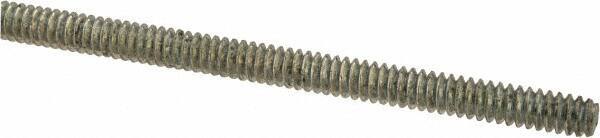 Value Collection - #6-32 UNC (Coarse), 2' Long, Low Carbon Steel Threaded Rod - Zinc-Plated Finish, Right Hand Thread - Exact Tool & Supply