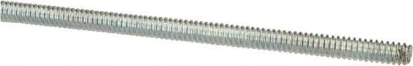 Value Collection - #6-32 UNC (Coarse), 3' Long, Low Carbon Steel Threaded Rod - Zinc-Plated Finish, Right Hand Thread - Exact Tool & Supply