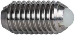 Vlier - M10x1.5, 6mm Ball Diam, 19mm Body Length, 2.01mm Max Ball Reach, Threaded Ball Plunger - Stainless Steel Body, Nylon Ball, 1.8 Lb Initial End Force, 3.37 Lb Final End Force - Exact Tool & Supply