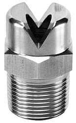 Bete Fog Nozzle - 1/2" Pipe, 120° Spray Angle, Grade 303 Stainless Steel, Standard Fan Nozzle - Male Connection, 9.49 Gal per min at 100 psi, 0.186" Orifice Diam - Exact Tool & Supply