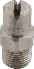 Bete Fog Nozzle - 1/8" Pipe, 90° Spray Angle, Grade 303 Stainless Steel, Standard Fan Nozzle - Male Connection, 1.58 Gal per min at 100 psi, 0.08" Orifice Diam - Exact Tool & Supply