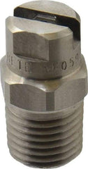 Bete Fog Nozzle - 1/4" Pipe, 90° Spray Angle, Grade 303 Stainless Steel, Standard Fan Nozzle - Male Connection, 0.79 Gal per min at 100 psi, 0.057" Orifice Diam - Exact Tool & Supply