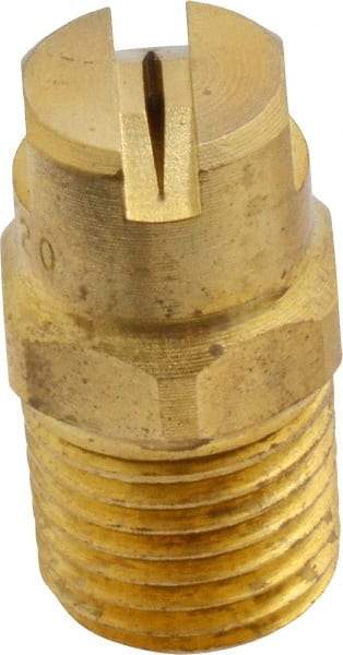 Bete Fog Nozzle - 1/4" Pipe, 120° Spray Angle, Brass, Standard Fan Nozzle - Male Connection, 0.79 Gal per min at 100 psi, 0.057" Orifice Diam - Exact Tool & Supply