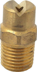 Bete Fog Nozzle - 1/4" Pipe, 30° Spray Angle, Grade 303 Brass, Standard Fan Nozzle - Male Connection, 4.74 Gal per min at 100 psi, 0.141" Orifice Diam - Exact Tool & Supply