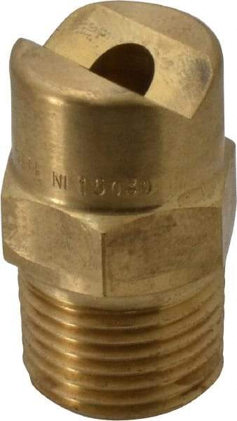 Bete Fog Nozzle - 1/2" Pipe, 30° Spray Angle, Brass, Standard Fan Nozzle - Male Connection, 23.7 Gal per min at 100 psi, 19/64" Orifice Diam - Exact Tool & Supply
