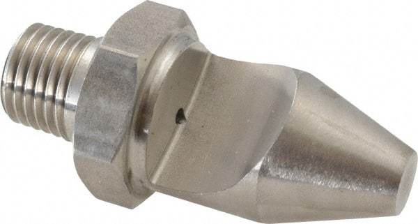 Bete Fog Nozzle - 1/4" Pipe, 50° Spray Angle, Grade 303 Stainless Steel, High Impact - Narrow Fan Nozzle - Male Connection, 1.58 Gal per min at 100 psi, 0.078" Orifice Diam - Exact Tool & Supply