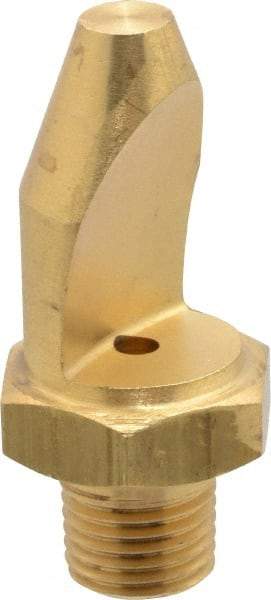Bete Fog Nozzle - 1/4" Pipe, 50° Spray Angle, Brass, High Impact - Narrow Fan Nozzle - Male Connection, 6.33 Gal per min at 100 psi, 0.141" Orifice Diam - Exact Tool & Supply