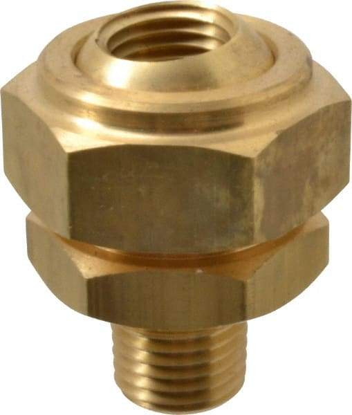 Bete Fog Nozzle - 1/4" Pipe, 40 to 70° Spray Angle, Brass, Adjustable Swivel Joint Nozzle - For Use With Bete - Nozzles Where Alignment of The Spray Direction is Required - Exact Tool & Supply