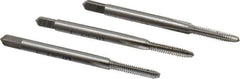 Interstate - #4-40 UNC, 3 Flute, Bottoming, Plug & Taper, Bright Finish, High Speed Steel Tap Set - Right Hand Cut, 1-7/8" OAL, 9/16" Thread Length - Exact Tool & Supply
