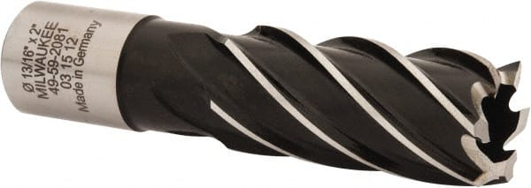 Milwaukee Tool - 13/16" Diam x 2" Deep High Speed Steel Annular Cutter - Exact Tool & Supply