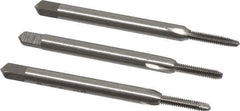 Interstate - #2-56 UNC, 3 Flute, Bottoming, Plug & Taper, Bright Finish, High Speed Steel Tap Set - Right Hand Cut, 1-3/4" OAL, 7/16" Thread Length - Exact Tool & Supply