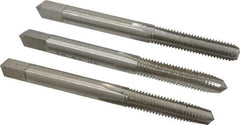 Interstate - #12-28 UNF, 4 Flute, Bottoming, Plug & Taper, Bright Finish, High Speed Steel Tap Set - 2-3/8" OAL, 15/16" Thread Length - Exact Tool & Supply