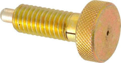 Gibraltar - 3/8-16, 3/4" Thread Length, 0.185 to 0.186" Max Plunger Diam, 0.5 Lb Init to 3 Lb Final End Force, Locking Knob Handle Plunger - Knurled Knob, 0.97" Length Under Head/Shoulder, 0.22" Plunger Projection - Exact Tool & Supply