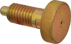 Gibraltar - 1/2-13, 0.65" Thread Length, 1/4 to 1/4" Max Plunger Diam, 0.5 Lb Init to 4 Lb Final End Force, Locking Knob Handle Plunger - Knurled Knob, 0.9" Length Under Head/Shoulder, 1/4" Plunger Projection - Exact Tool & Supply