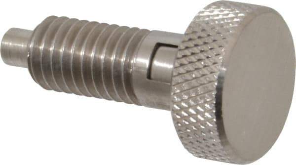 Gibraltar - 1/2-13, 0.65" Thread Length, 1/4 to 1/4" Max Plunger Diam, 0.5 Lb Init to 4 Lb Final End Force, Locking Knob Handle Plunger - Knurled Knob, 0.9" Length Under Head/Shoulder, 1/4" Plunger Projection - Exact Tool & Supply
