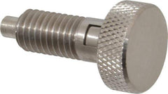 Gibraltar - 1/2-13, 0.65" Thread Length, 1/4 to 1/4" Max Plunger Diam, 0.5 Lb Init to 4 Lb Final End Force, Locking Knob Handle Plunger - Knurled Knob, 0.9" Length Under Head/Shoulder, 1/4" Plunger Projection - Exact Tool & Supply