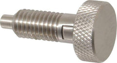 Gibraltar - 1/2-13, 0.65" Thread Length, 1/4 to 1/4" Max Plunger Diam, 0.5 Lb Init to 4 Lb Final End Force, Locking Knob Handle Plunger - Knurled Knob, 0.9" Length Under Head/Shoulder, 1/4" Plunger Projection - Exact Tool & Supply