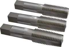 Interstate - 1-1/4 - 7 UNC, 4 Flute, Bottoming, Plug & Taper, Bright Finish, High Speed Steel Tap Set - Right Hand Cut, 5-3/4" OAL, 2-9/16" Thread Length - Exact Tool & Supply