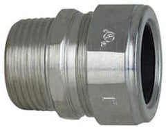 Cooper Crouse-Hinds - 0.95 to 1.05" Cable Capacity, Liquidtight, Straight Strain Relief Cord Grip - 1 NPT Thread, 1-7/8" Long, Steel - Exact Tool & Supply