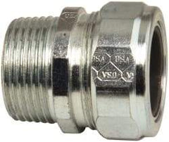 Cooper Crouse-Hinds - 0.85 to 0.95" Cable Capacity, Liquidtight, Straight Strain Relief Cord Grip - 1 NPT Thread, 1-7/8" Long, Steel - Exact Tool & Supply