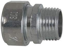 Cooper Crouse-Hinds - 0.55 to 0.65" Cable Capacity, Liquidtight, Straight Strain Relief Cord Grip - 1/2 NPT Thread, 1-5/16" Long, Steel - Exact Tool & Supply