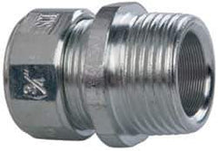 Cooper Crouse-Hinds - 0.15 to 1/4" Cable Capacity, Liquidtight, Straight Strain Relief Cord Grip - 3/4 NPT Thread, 1-5/16" Long, Steel - Exact Tool & Supply