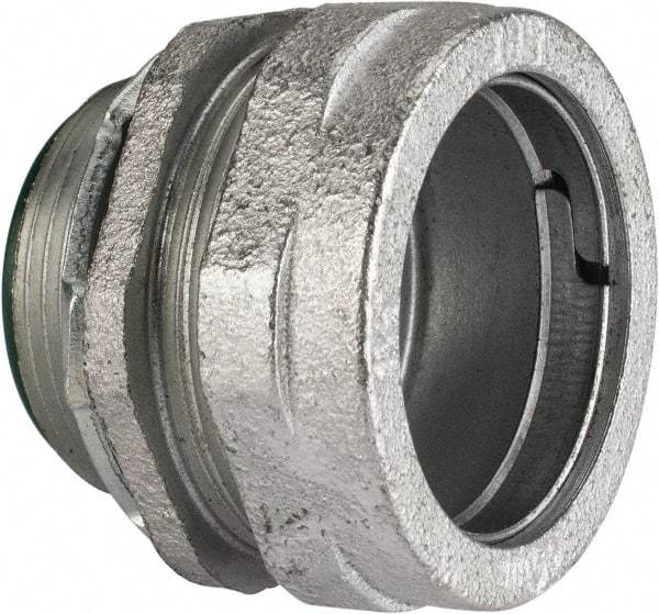 Cooper Crouse-Hinds - 1-1/2" Trade, Malleable Iron Compression Straight Rigid/Intermediate (IMC) Conduit Connector - Insulated - Exact Tool & Supply
