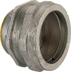 Cooper Crouse-Hinds - 2" Trade, Malleable Iron Compression Straight Rigid/Intermediate (IMC) Conduit Connector - Insulated - Exact Tool & Supply
