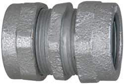 Cooper Crouse-Hinds - 1-1/4" Trade, Malleable Iron Compression Rigid/Intermediate (IMC) Conduit Coupling - Noninsulated - Exact Tool & Supply