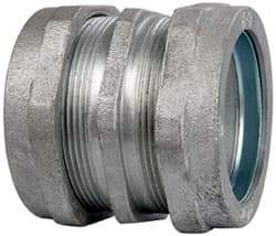 Cooper Crouse-Hinds - 2" Trade, Malleable Iron Compression Rigid/Intermediate (IMC) Conduit Coupling - Noninsulated - Exact Tool & Supply