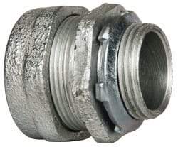 Cooper Crouse-Hinds - 1" Trade, Malleable Iron Compression Straight Rigid/Intermediate (IMC) Conduit Connector - Noninsulated - Exact Tool & Supply