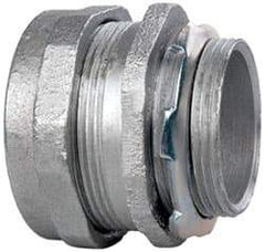 Cooper Crouse-Hinds - 1-1/2" Trade, Malleable Iron Compression Straight Rigid/Intermediate (IMC) Conduit Connector - Noninsulated - Exact Tool & Supply