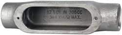 Cooper Crouse-Hinds - Form 5, C Body, 1" Trade, Rigid Malleable Iron Conduit Body - Oval, 7.05" OAL, 12-1/2 cc Capacity, Gray - Exact Tool & Supply