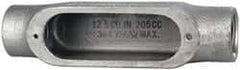 Cooper Crouse-Hinds - Form 5, C Body, 1" Trade, Rigid Malleable Iron Conduit Body - Oval, 7.05" OAL, 12-1/2 cc Capacity, Gray - Exact Tool & Supply