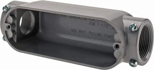 Cooper Crouse-Hinds - 1 Gang, (2) 1-1/4" Knockouts, Aluminum Rectangle Outlet Body - 8.45" Overall Height x 2.49" Overall Width x 2.73" Overall Depth - Exact Tool & Supply