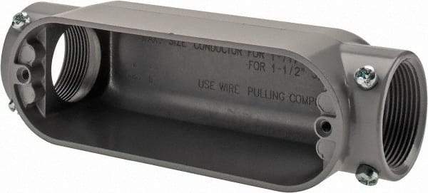 Cooper Crouse-Hinds - 1 Gang, (2) 1-1/2" Knockouts, Aluminum Rectangle Outlet Body - 8.45" Overall Height x 2.49" Overall Width x 2.73" Overall Depth - Exact Tool & Supply
