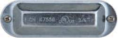 Cooper Crouse-Hinds - 3/4" Trade, Steel Conduit Body Cover Plate - Use with Form 5 Conduit Bodies - Exact Tool & Supply