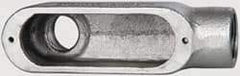 Cooper Crouse-Hinds - Form 5, LB Body, 1" Trade, Rigid Malleable Iron Conduit Body - Oval, 6.2" OAL, 12-1/2 cc Capacity, Gray - Exact Tool & Supply