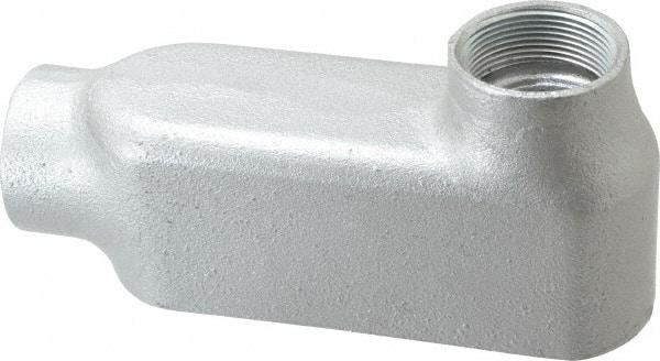 Cooper Crouse-Hinds - Form 5, LB Body, 1-1/2" Trade, Rigid Malleable Iron Conduit Body - Oval, 8.12" OAL, 35.3 cc Capacity, Gray - Exact Tool & Supply
