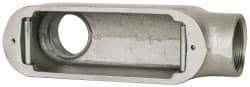 Cooper Crouse-Hinds - Form 5, LB Body, 2" Trade, Rigid Malleable Iron Conduit Body - Oval, 10-1/2" OAL, 73 cc Capacity, Gray - Exact Tool & Supply