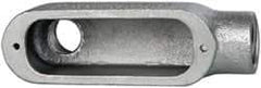 Cooper Crouse-Hinds - Form 5, LB Body, 3/4" Trade, Rigid Malleable Iron Conduit Body - Oval, 5.37" OAL, 7-1/2 cc Capacity, Gray - Exact Tool & Supply