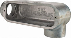 Cooper Crouse-Hinds - Form 5, LL Body, 2" Trade, Rigid Malleable Iron Conduit Body - Oval, 10-1/2" OAL, 68 cc Capacity, Gray - Exact Tool & Supply